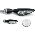 thumbnail image 4 of Kuryakyn 2550 Motorcycle Lighting Accessory: Kellermann Micro Rhombus Extreme, LED Turn Signal/Blinker Light, Amber, Front Left/Rear Right, Satin Black, Pack of 1, 4 of 5