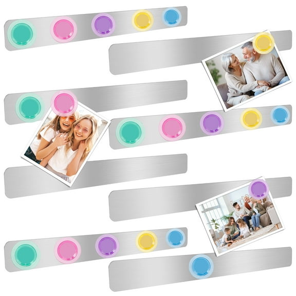Threns Magnetic Iron Board Strips Magnetic Bulletin Bar Board Memo Strip with 20 Pieces Magnet for Office Home Classroom 8Pcs 11.8 x 1.18 in