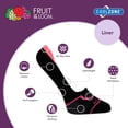 thumbnail image 3 of Fruit of the Loom Cool Zone No-Show Liner Socks for Women, Black Assorted, Sizes 4-10 (6-Pack), 3 of 5