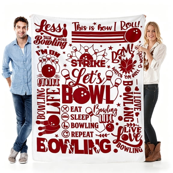 Verve & Co ShopBlanket Gift for Bowling - Lover from Family, Soft Throw Blanket Fleece for Bowling - Enthusiast, Bowling - Themed Design