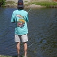 thumbnail image 2 of Bimini Bay Outfitters Hook M' Men's Freshwater Short Sleeve Performance Shirt - Trout Slam Aqua, 2 of 6