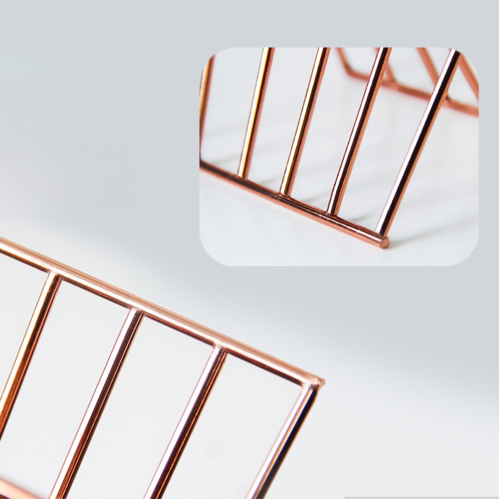MOPOOR Triangle Desk File Organizer, 7 Slots Metal File Sorter Magazine Holder Document Rack,Desktop Bookshelf Organizer for Office Home School Bookcase Magazine Holder for Home Decor