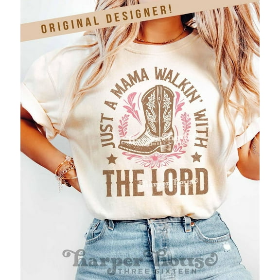 Western T-shirt, Mama Sublimation Shirt, Cowboy Boots Shirt, Religious Mothers Day Shirt, Western Cowgirl Aesthetic TH300501