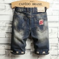 thumbnail image 2 of Blue Mens Ripped Short Jeans Clothing Bermuda Cotton Shorts Breathable Denim Shorts Male New Fashion Size 28-40, 2 of 7