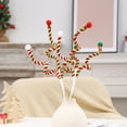 thumbnail image 5 of SLYNSHome Christmas Tree Picks Decorations Plush Red Green White Flowers Picks Stems for Tree Topper Vase Home Table Decor, 5 of 6