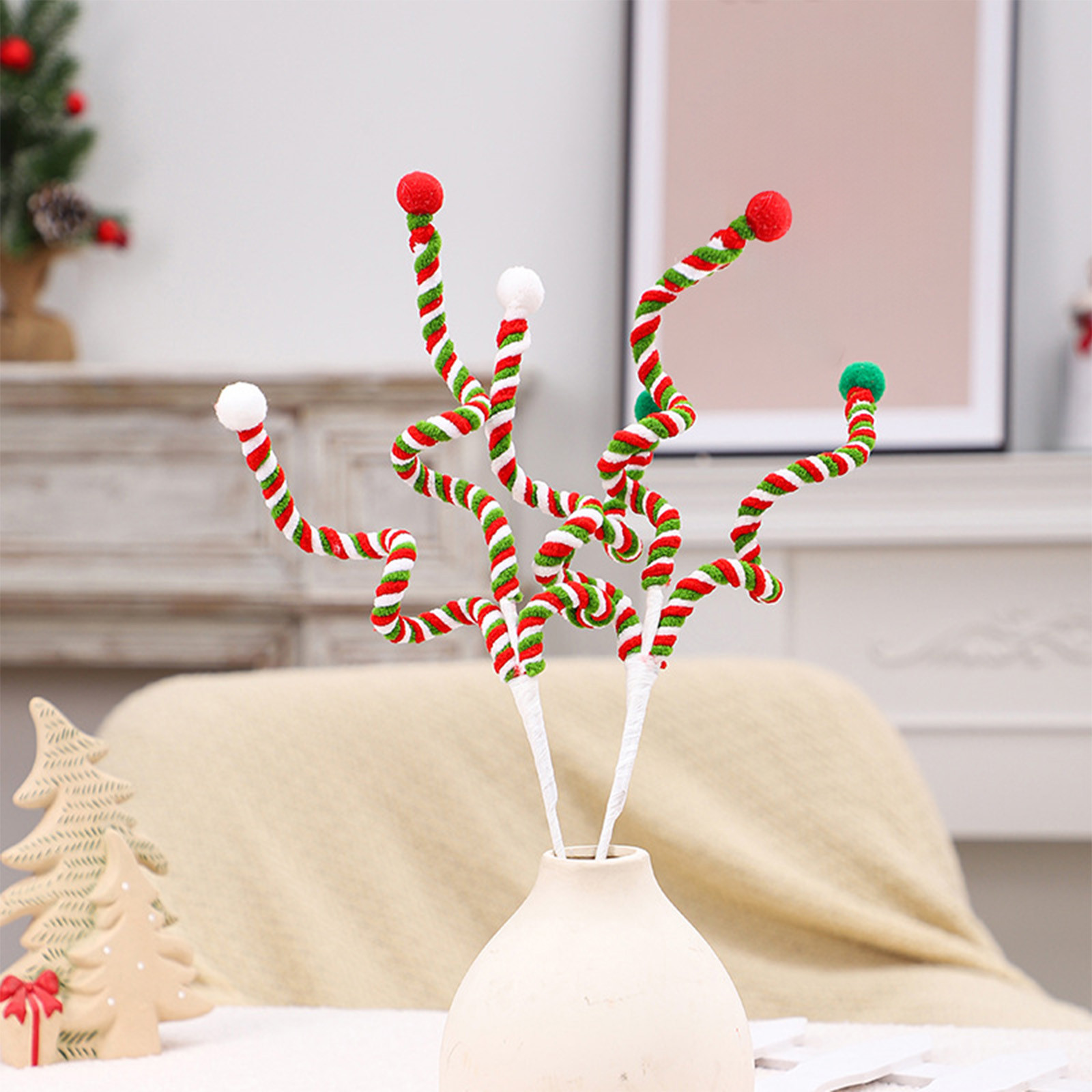 Branches De Pin Lumineuses – 5 Branches 41cm Avec Guirlande | Décoration Noël Intérieur/extérieur, Piles AA Non Incluses