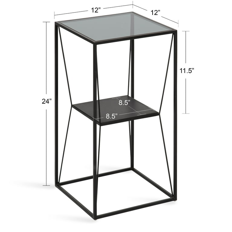 white black metal 2 tier square