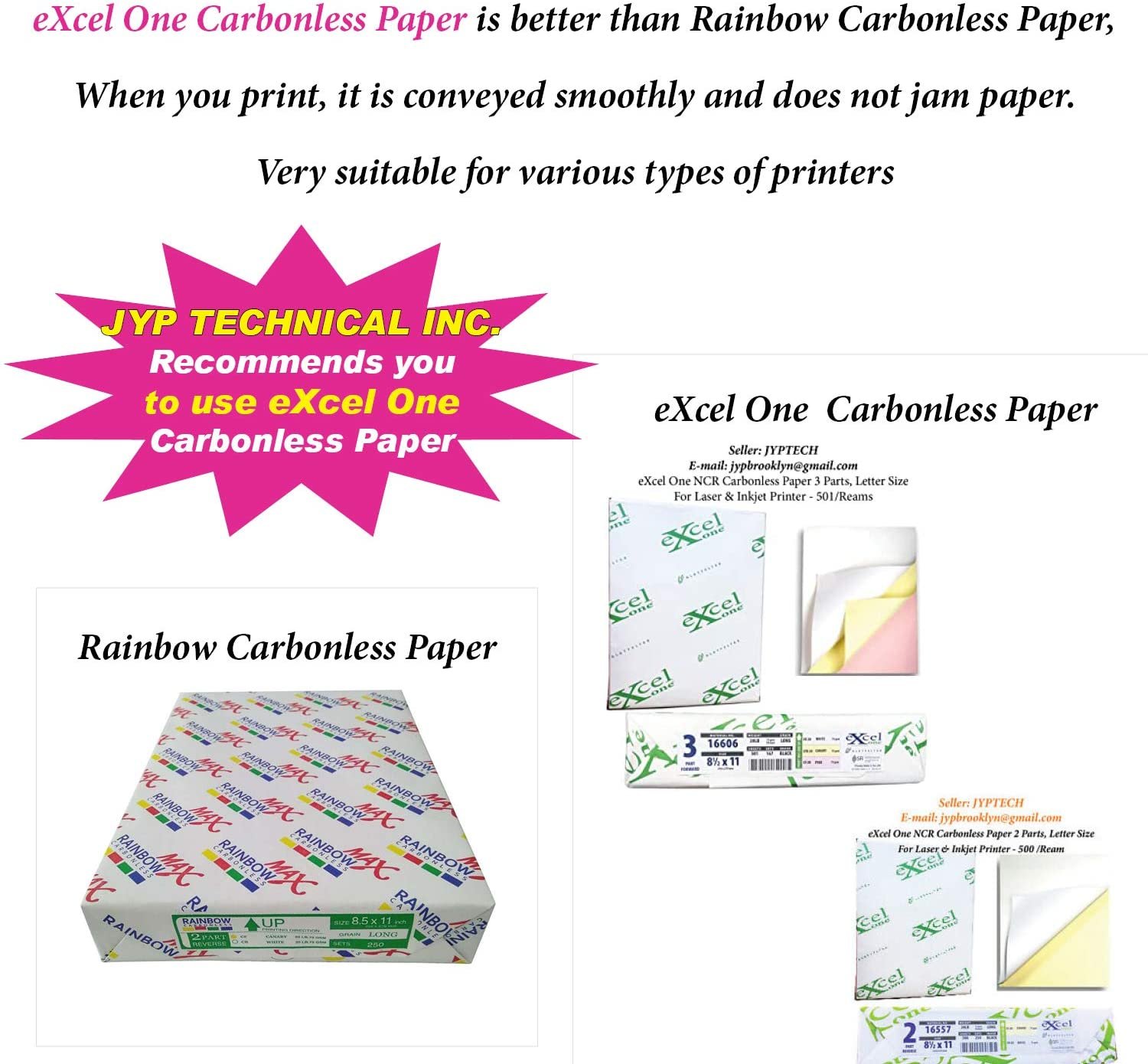 Carbonless Paper 2-part 1 Ream / 500 Sheets 250 Sets Bright White / Canary 8 1/2 X 11 by Excel Glatfelter