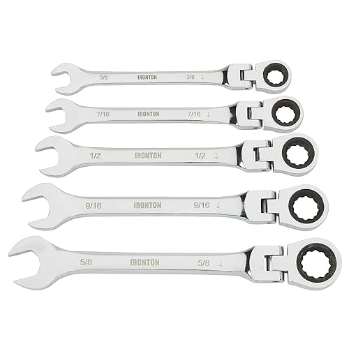 Ironton 5-Pc. SAE Flex-Head Ratcheting Combination Wrench Set