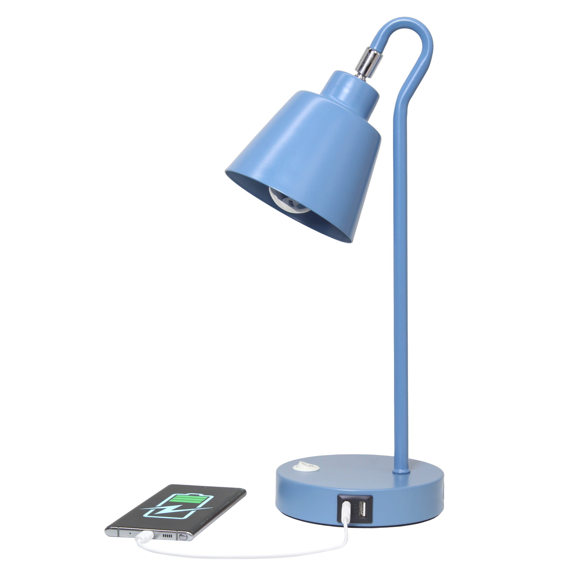 Mod Lighting and Decor Looped Desk Lamp with Adjustable Shade - 16" - Blue