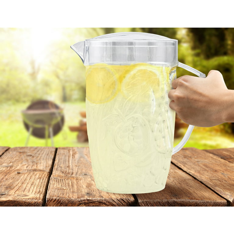 Clear Plastic Pitcher with Handle 48 oz. - 2 Pack