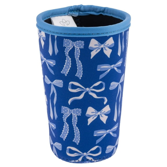 Karma, Reusable Iced Coffee Insulator, Neoprene Cold Cup Beverage Sleeve 16-20OZ, Large, Bows