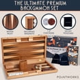 thumbnail image 2 of Set de backgammon Pointworks de 17 pulgadas con incrustaciones de madera para adultos, 2 of 9