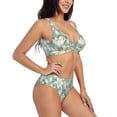 thumbnail image 2 of Kdxio Lilies Flowers Print Women's 2 Piece High Waisted Wrap Spaghetti Strap Summer Swimsuit Bikini Set-, 2 of 7