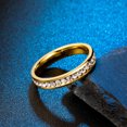 thumbnail image 3 of Stainless Steel Ring Black IP Plated Geometric Rhinestone Inlay Unisex Jewelry For Men And Women Casual Modern, 3 of 3