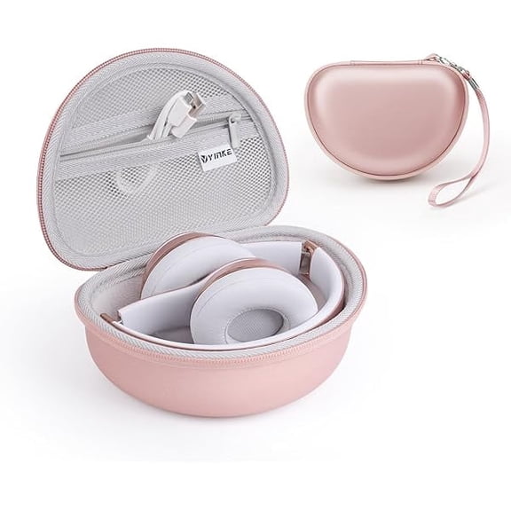 Case for Beats Solo3 /Solo 4 On-Ear Headphones, Portable Travel Hard Shell Storage Bag (Rose Gold)