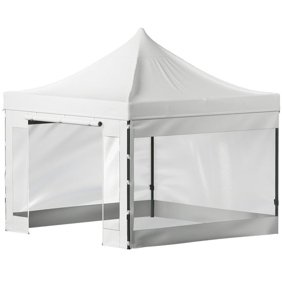 KFFKFF Instant Shelter, 10x10 FT, Outdoor Gazebo with Detachable Walls & Rolling Case, UV Protection Waterproof Canopy for Events, Gardens, Patios, White