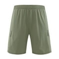 thumbnail image 3 of cllios Mens Shorts Quick Dry Casual Drawstring Work Shorts Gym Athletic Shorts with Multi Pockets Fathers Day Gift Ideas Army Green,M, 3 of 4
