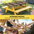 thumbnail image 6 of Vintage Wood Grains Table Cloths for 4 Foot Rectangle Tables, Farmhouse Colorful Wooden Texture Patio Waterproof Elastic Fitted Tablecloths, Washable Rectangular Table Cover for Camping, 6 of 8