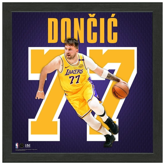 Highland Mint Luka Doncic Los Angeles Lakers 13" x 13" Impact Jersey Frame