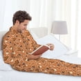 thumbnail image 6 of Naloa Mushroom maple nuts Men’s Pajamas Set - Long Sleeve Button Down Sleep Shirt and Pajama Bottoms Sleepwear Set-Small, 6 of 7