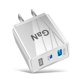 thumbnail image 4 of Cargador GaN de 65 W Cargador rápido QC3.0 de 2 puertos para iPhone 13 Pro (EE. UU. Blanco), 4 of 6