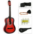 thumbnail image 2 of LAGRIMA Beginners Acoustic Guitar w/Guitar Case, Strap, Tuner & Pick Steel Strings Red, 2 of 7