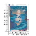 thumbnail image 2 of Moon Diamond Art Kits for Adults Beginners, DIY 5D Moonlight Beach Diamond Art Painting Kits for Home Wall Decor 12 x 16 Inch, 2 of 6