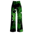 thumbnail image 4 of FAOWME Womens Casual Pants High Waist Wide Leg Straight Fit Comfortable Stylish Soft Trousers With Pockets For Patrick's Day,Green,S, 4 of 4