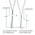 thumbnail image 3 of Simple Silver Cross Pendant Stainless Steel Men Women's Couple Necklaces Jewelry, 3 of 5