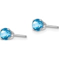 thumbnail image 2 of 14K White Gold 4mm Blue Topaz Stud Earrings (4 X 4) Made In India xbe132, 2 of 5
