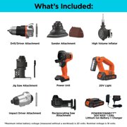 BLACK+DECKER 20V MAX *POWERCONNECT™ MATRIX™ Cordless Drill With 7 Attachments and Storage Case, Battery and Charger Included