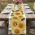 thumbnail image 4 of Sunflower Table Runner 48 Inches, Green Botanical Yellow Floral Summer Bed Runner Dresser Scarves Tabletop for Indoor Outdoor Parties/Ceremony/Banquet, 13" x 48", 4 of 9