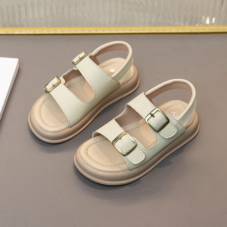 

Children‘s Sandals 2024 Summer New Boys and Girls Korean Style One Character Beach Shoes Metal Day Buckle Birkenbone Sandals Trendy