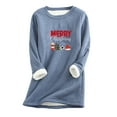 thumbnail image 1 of Birdeem Hauts de Noël pour Femmes Col Rond Épais en Peluche Manches Longues, 1 of 1