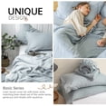 thumbnail image 3 of Simple&Opulence 100% Linen Duvet Cover Set Basic Style 3pcs Solid Color Bedding with Button Closure, Durable and Easy Care (Light Dusty Blue, Full), 3 of 8