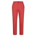 thumbnail image 4 of StSilkitty Mens Plaid Slim Dress Pants Expandable Waist Suit Pant Casual Business Skinny Trousers with Pockets, 4 of 6