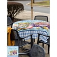 thumbnail image 4 of Outdoor Tablecloth with Umbrella Hole and Zipper, Easter Square Table Cloth 60x60 Inch Waterproof Tablecloth, Gnomes Colorful Dots Eggs Truck Flowers Blue Plaid Picnic Table Cover for Patio Camping, 4 of 7