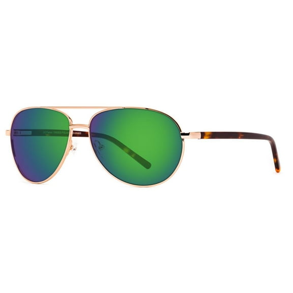 Ono's SUPERIOR Green Plano Mirror Gold Tortoise POLARIZED Frame SUNGLASSES