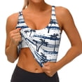 thumbnail image 4 of Naloa Retro Coconut Tree Sports Bras for Women, High Support Bra with Removable Pads, Comfortable - Medium, 4 of 9