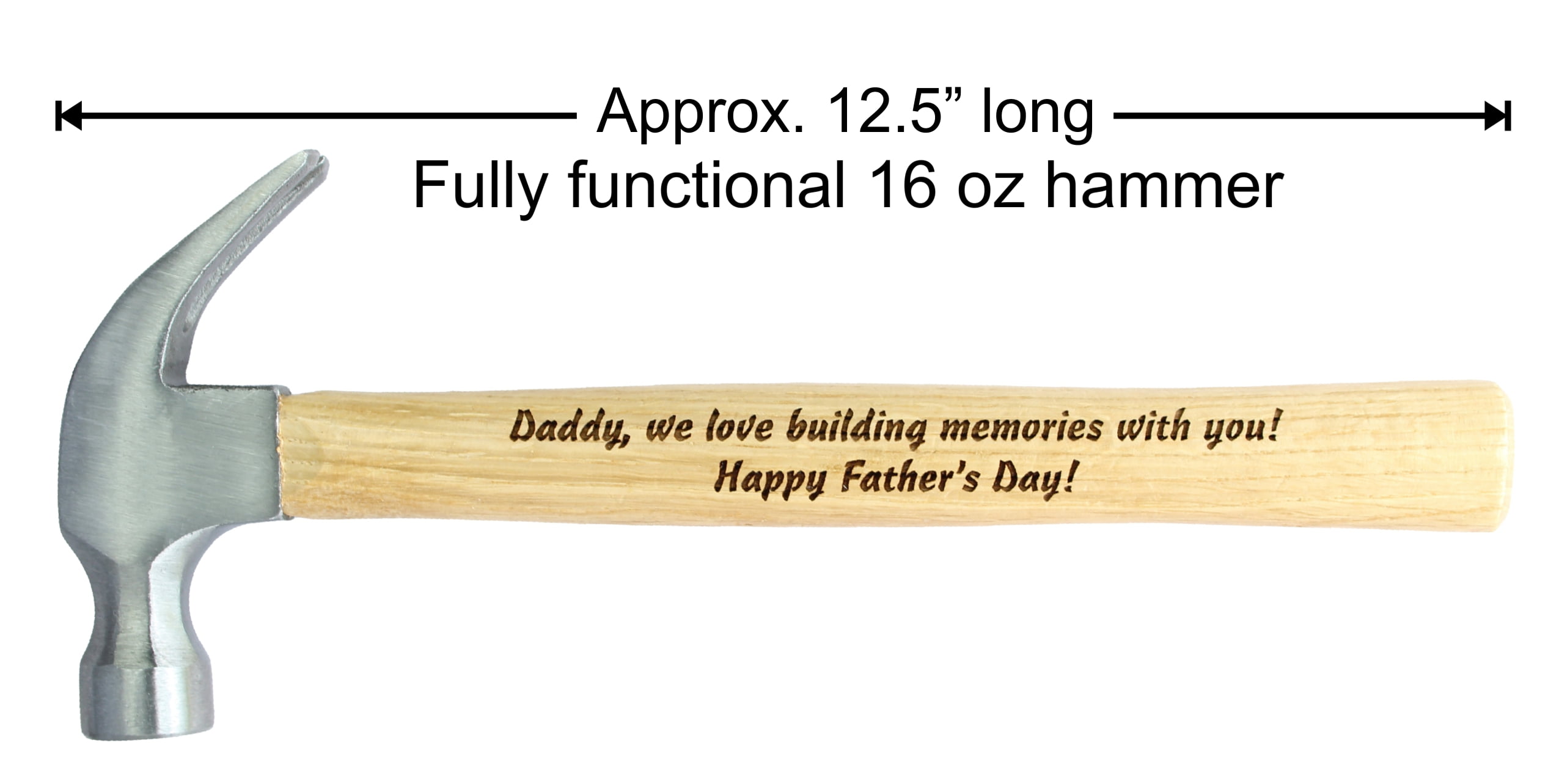 Palmetto Wood Shop Personalized Laser Engraved Wood Handle Hammer