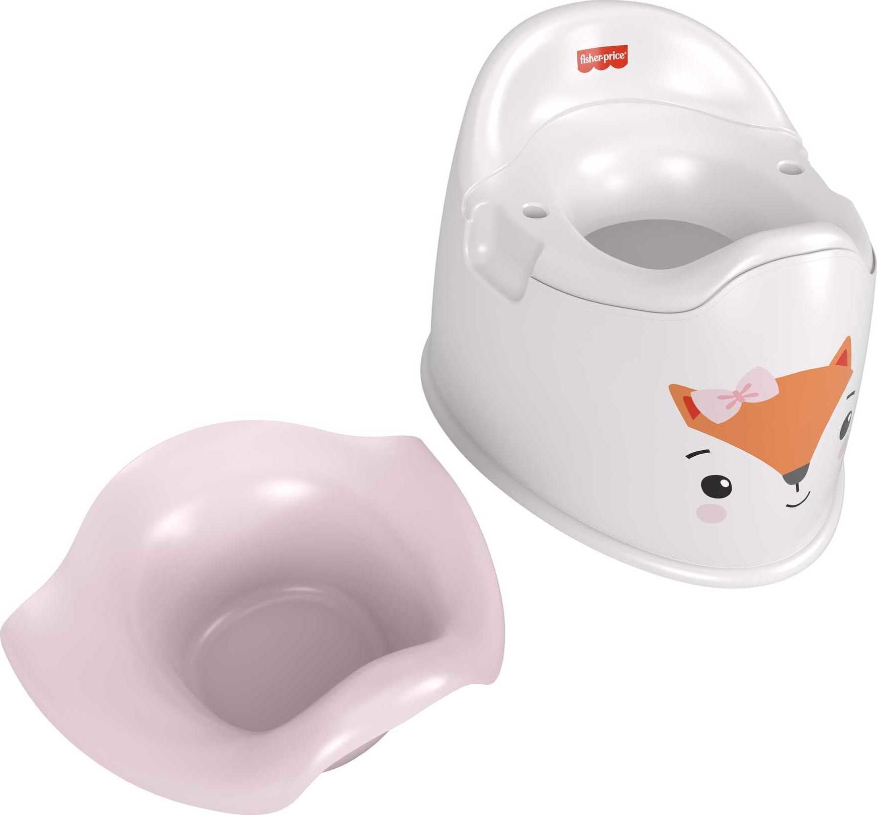 Fisher-Price Friendly Fox Potty Toddler Toilet Training Chair with Removable Bowl, 2 pieces