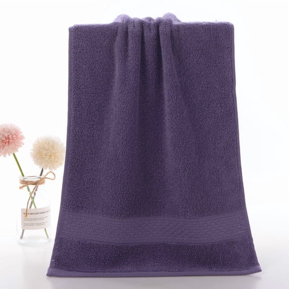 Firefly Hope 2 Solid Cotton Hand Towels (13"x29") - Softer and More Absorbent Than Hotel Towels for Your Bathroom,Dark Purple