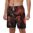 thumbnail image 2 of Uemuo Dark Skull King Throne Pattern Mens Swim Trunks Quick Dry Board Shorts with Mesh Lining, Stretch Beach Shorts Quick Dry No-Chafing Board Shorts-3X-Large, 2 of 9