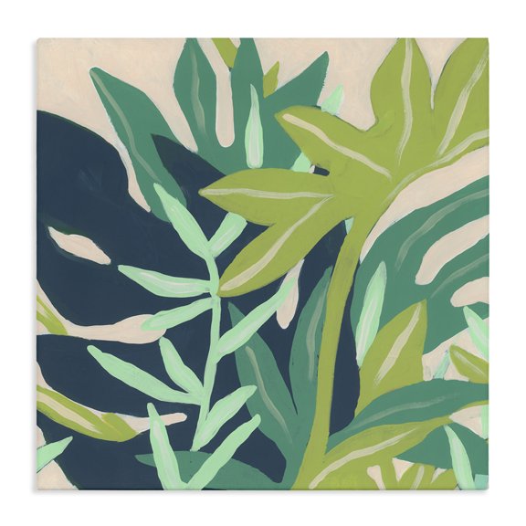 Stupell Industries Tropical Modern Botanical Plant Leaves Canvas Art, 17 x 17, by June Erica Vess
