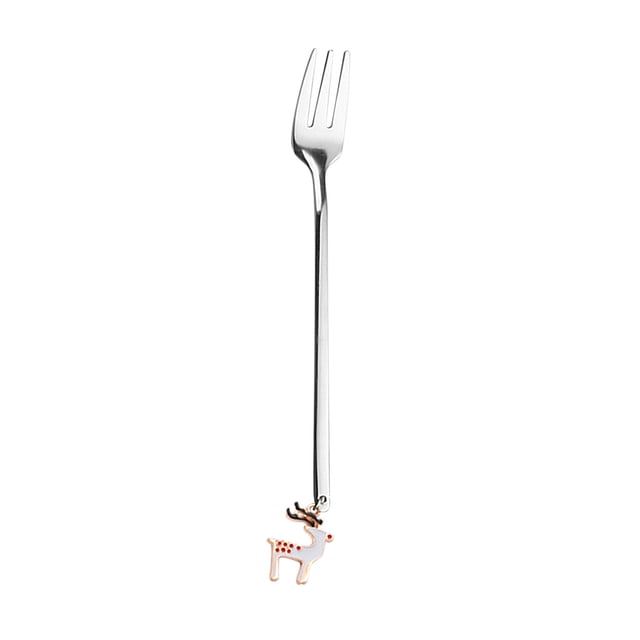 Agiferg Home Christmas Decorations Metal Coffee Fork Stirring Spoon Christmas Table Decorations New Year