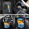 thumbnail image 3 of Jeiento Hawaii Tropical Flower 12 PCS Car Seat Covers Set for Men Women, Auto Seat Covers with Steering Wheel Cover Seat Belt Pads Trash Bin Air Vent Pocket Coasters Key Chain for SUV Truck Blue, 3 of 7