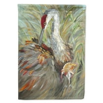 Carolines Treasures JMK1143GF Sandhill Crane with baby Flag Garden Size  Small multicolor