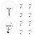 thumbnail image 1 of 12pcs Heavy Duty Clear Self Adhesive Round Hooks for Easy Hanging, 1 of 9