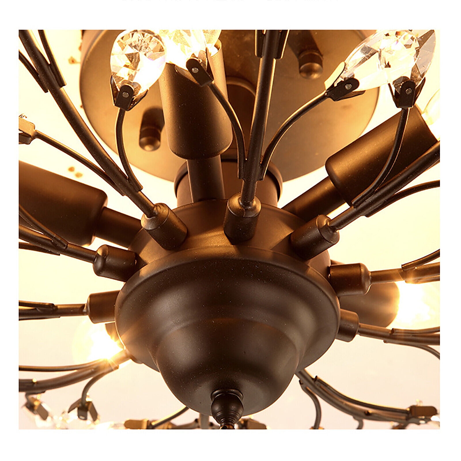 Miumaeov Vintage Crystal Branches Chandeliers 5 Lights Flower Shape Pendant Lamp Ceiling Lighting Fixture for Entryway Living Room Dining Room